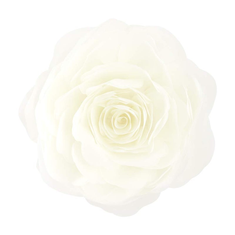 JWH Handmade Flower Throw Pillow Covers Aesthetic Decorative Stereo Floral Accent Pillow Case Round Cushion White Pillowcase for Bedroom Bed Couch Chair Office 14 Inch Creamy White - Image 1
